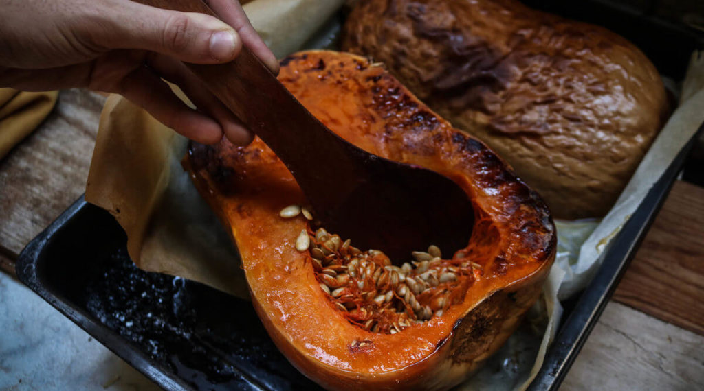 Step 1 is to make the homemade pumpkin puree