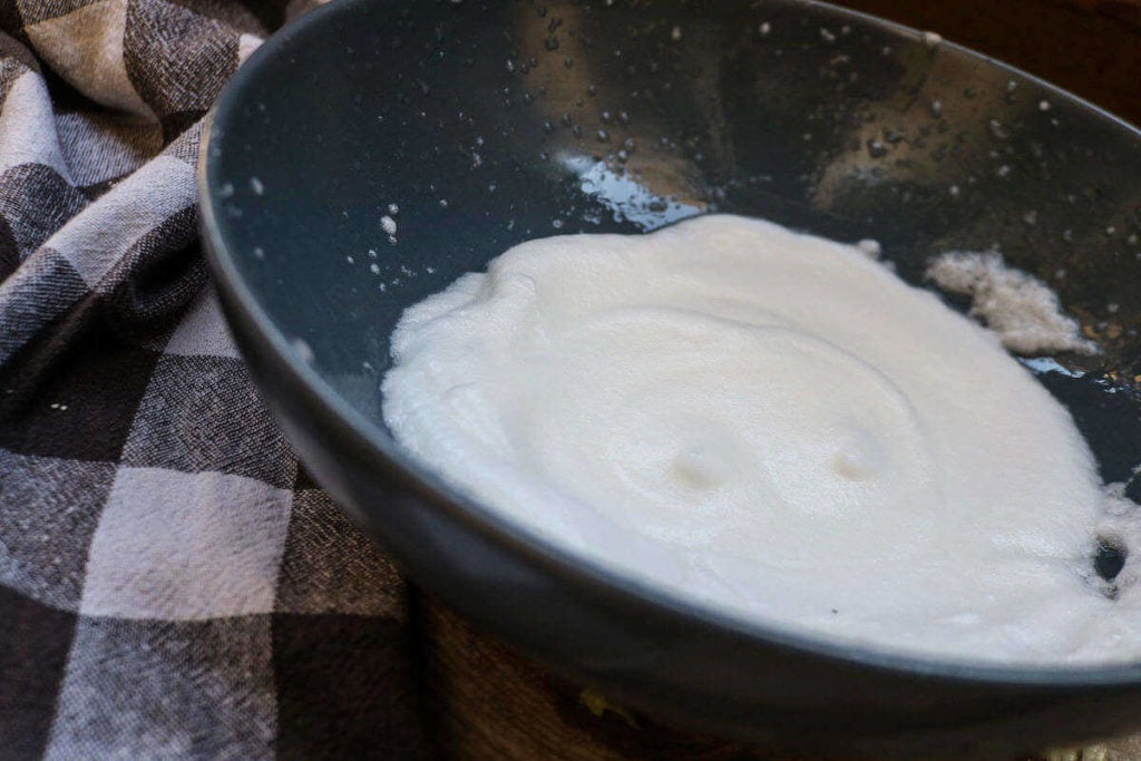 step 2 on making keto sandwich cloud bread