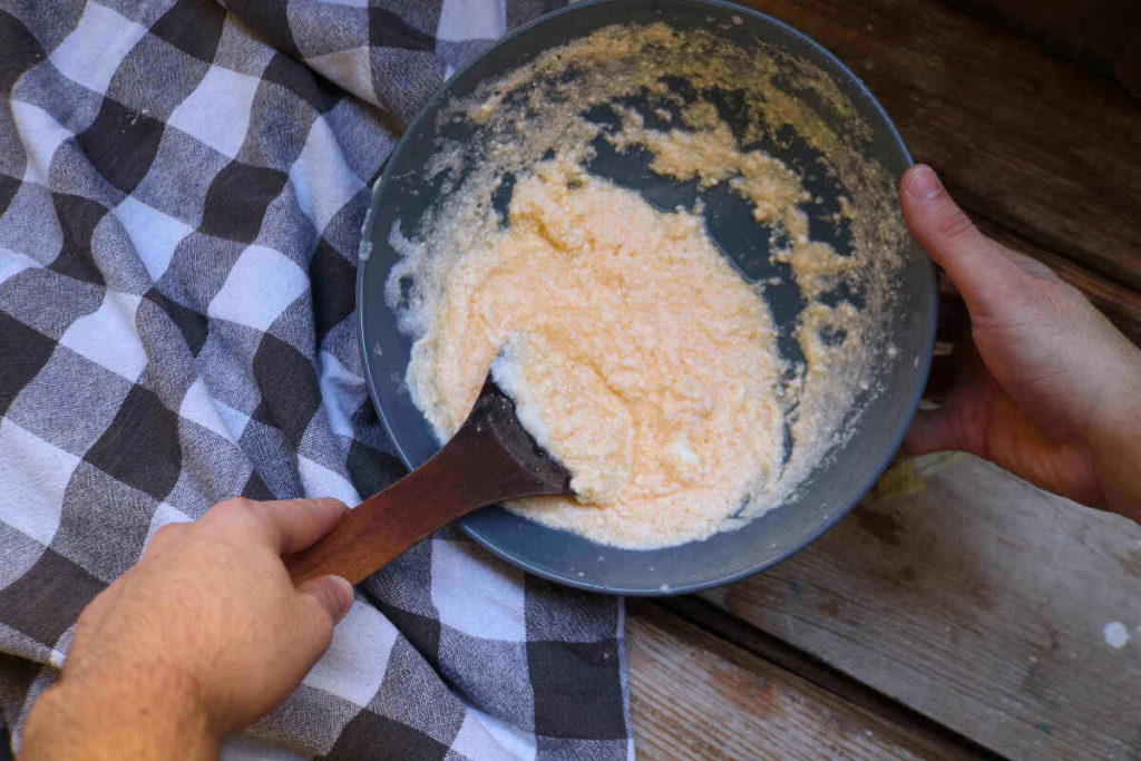 3rd step on how to make easy low carb cloud bread