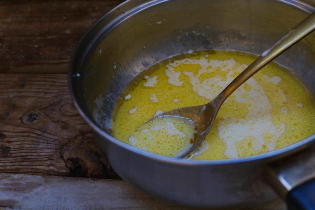 step 2 on making coconut porridge for keto