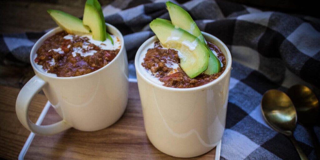 here's another idea for keto breakfast - make keto chili in a mug 