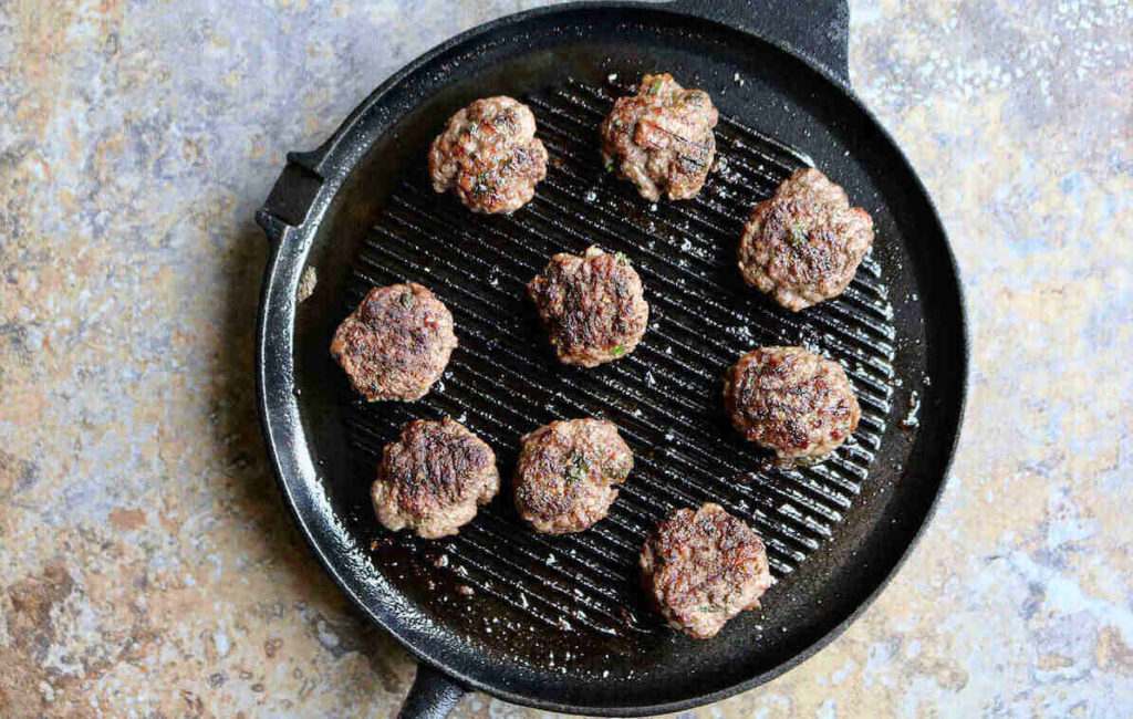 step 2 – fry the kofta patties but don’t overcook